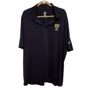 R Mens Sz XL Blue  Solid Short Sleeve Softball Fans Polo Shirt